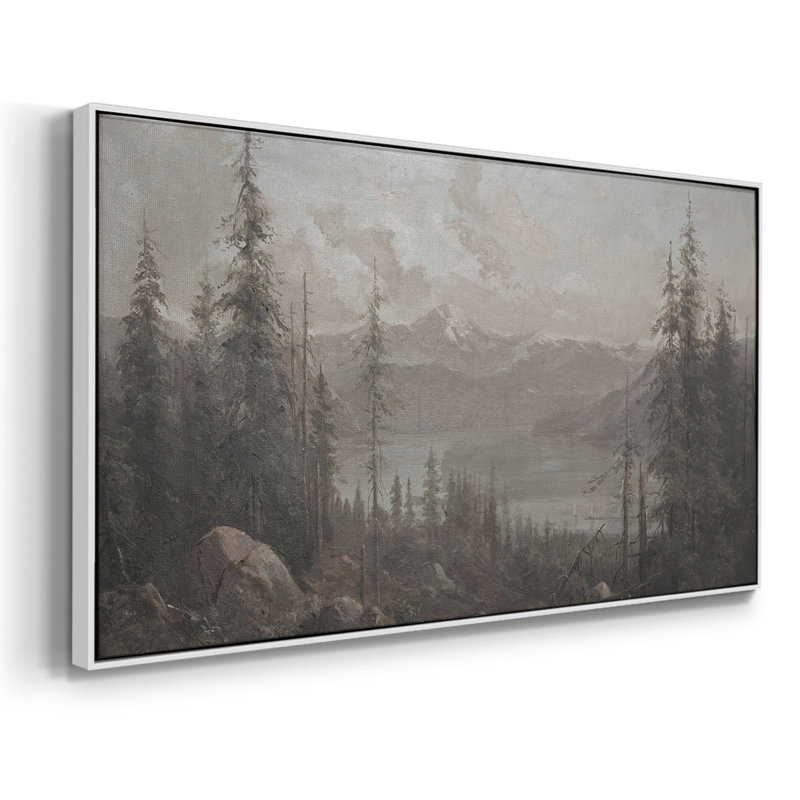 Série paysage - DLXI - Toile tendue avec châssis encadré - Prêt à être accroché, H 21 po x l 41 po, Blanc