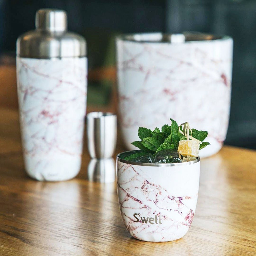 Stainless Steel Cocktail Shaker, Calacatta Gold