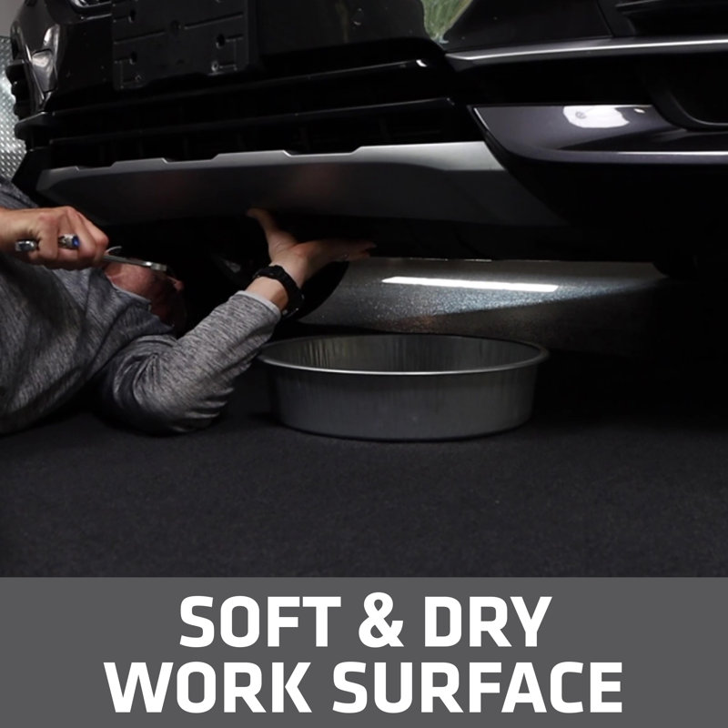 Extra Large Charcoal Reusable Oil Spill Mat with Waterproof Backing