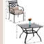 Ensemble de salle à manger pour 4 personnes 37 "avec coussins et parasol Leonard Square-88151190-98180818
