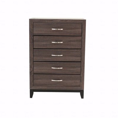 Commode 1 pièce 5 tiroirs avec rangement en bois massif