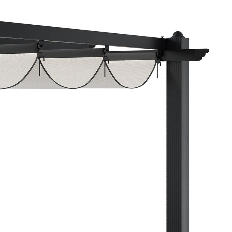 Dakota Fields 30cm D Polyester Cover Retractable Freestanding Awning, 228cm H x 300cm W x 30cm D