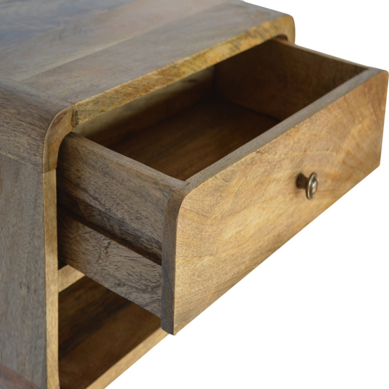 Stoughton 45cm W Solid Wood Bedside Table, Oak