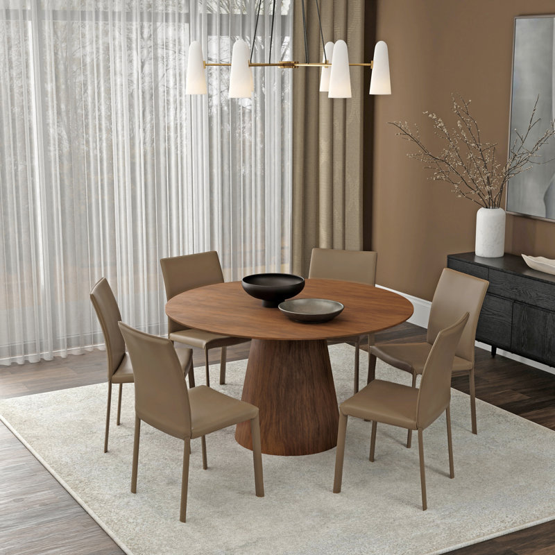 Table de salle à manger Adara, Noyer américain, L 53,2 po x L 53,2 po