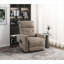 Fauteuil inclinable PowerLift FlowLuxe compact en microfibre brun classique avec massage et chaleur