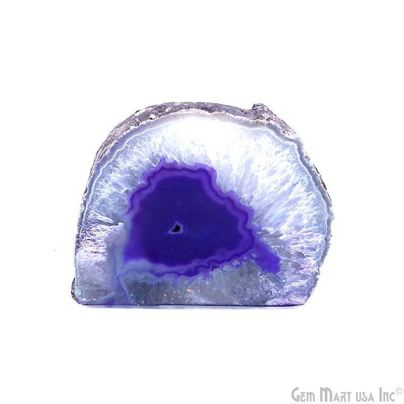 Porte-bougie en agate brute, décoration en cristal mauve, décoration en agate naturelle