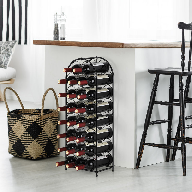 Circular Hollow 23 - Bottle Wine Rack Black