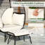 Ensemble de 2 fauteuils surdimensionnés en osier avec coussins moelleux