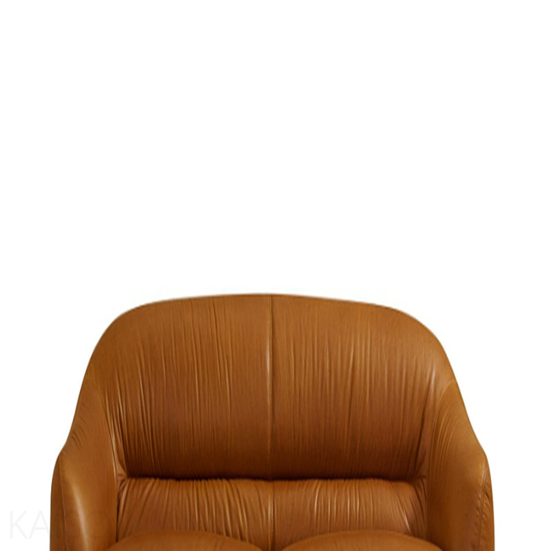 Cognac Leather Loveseat