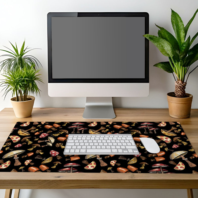 CounterArt Mushroom Madness Large Waterproof Desk Protector Mat 32" x 16"
