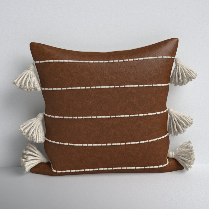 Cervos Striped Feather Reversible Throw Pillow