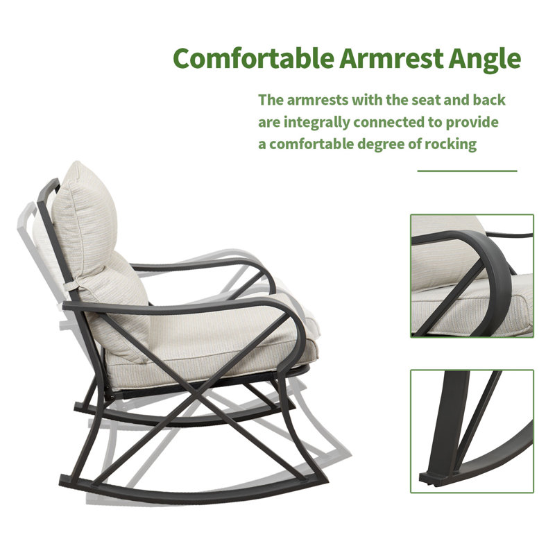 Fultonham 2 - Person Bistro Set with Cushions, Beige