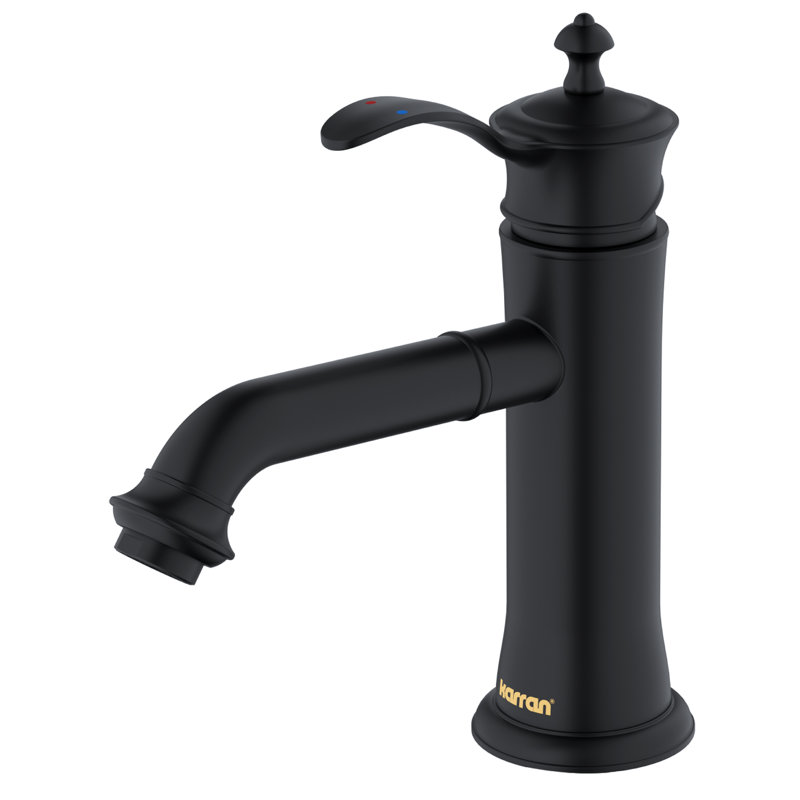 Single-Hole Single-handle Bathroom Faucet with Drain Assembly, Matte Black