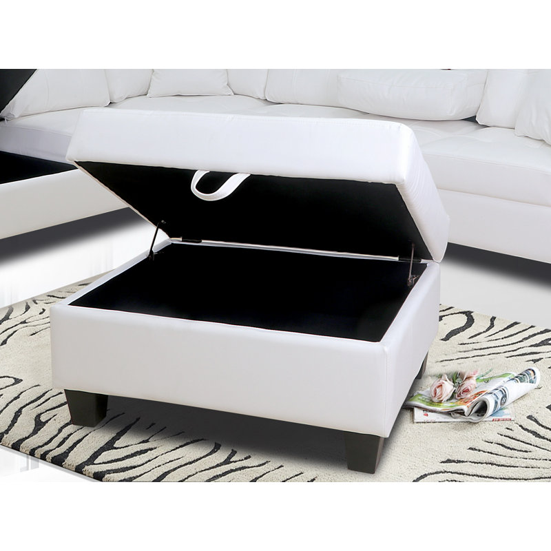 Beyarmudu Upholstered Ottoman, White