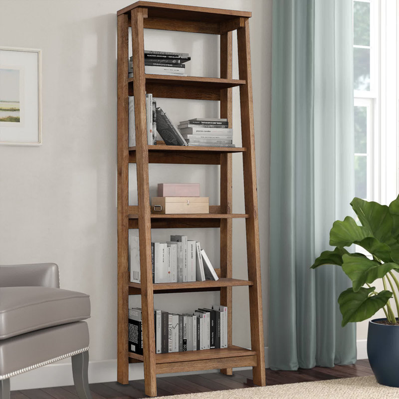 Bibliothèque Lionello, Chêne rétro, (5 tablettes) H 71 po x l 23 po x P 16 po