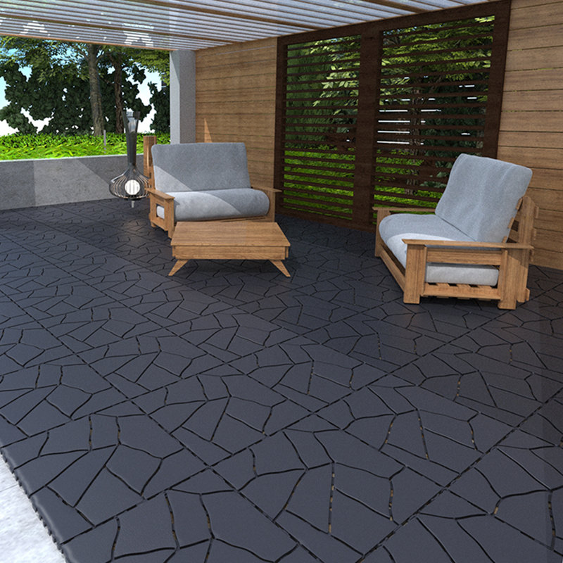 12 tuiles de terrasse en plastique imperméables 12 "X12" pour patio, Gris