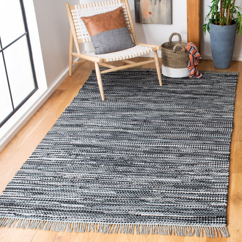Arundel Montauk Flat Weave Recycled Cotton Chindi Solid Color Rug, Rectangle 8' x 10'
