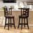 Set Of Bar Stools Swivel Bar Chairs With Footrest, Lattice Backrest-899161090-899161089