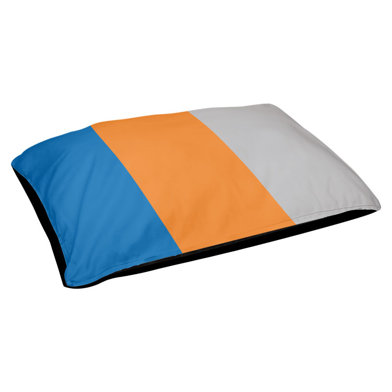 Coussin d'extérieur New York, Très grand (l 50 po x P 40 po x H 17 po), Bleu / orange / argent
