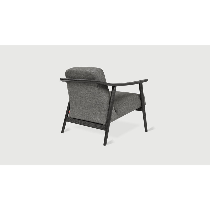 Baltic 76.2Cm Top Grain Leather Wide Armchair, Gray, Black