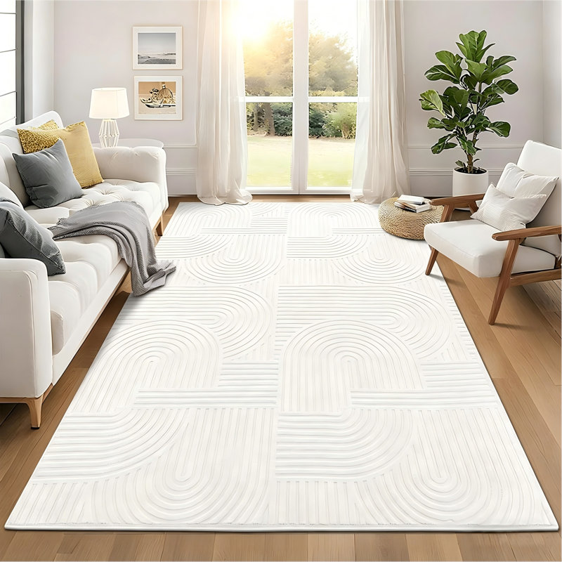 Machine Washable Non-Slip Oriental Area Rug Beige, Rectangle 9' x 12', Beige
