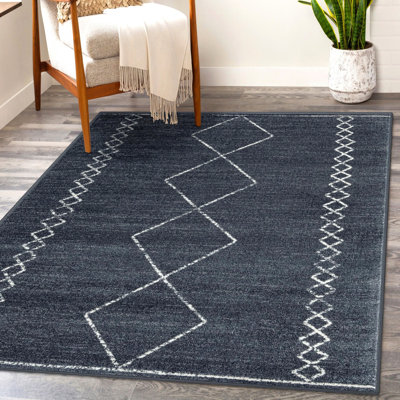 Tapis géométrique anthracite Adilena
