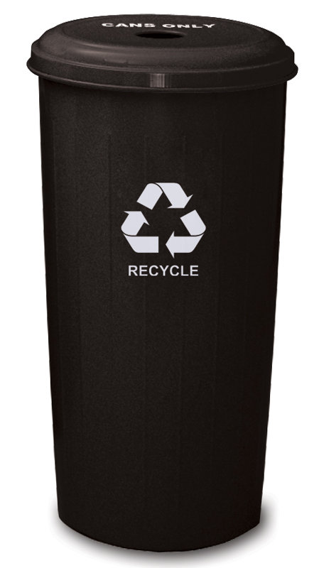 Metal Recycling Steel Open Recycling Bin - 20 Gallons, Black