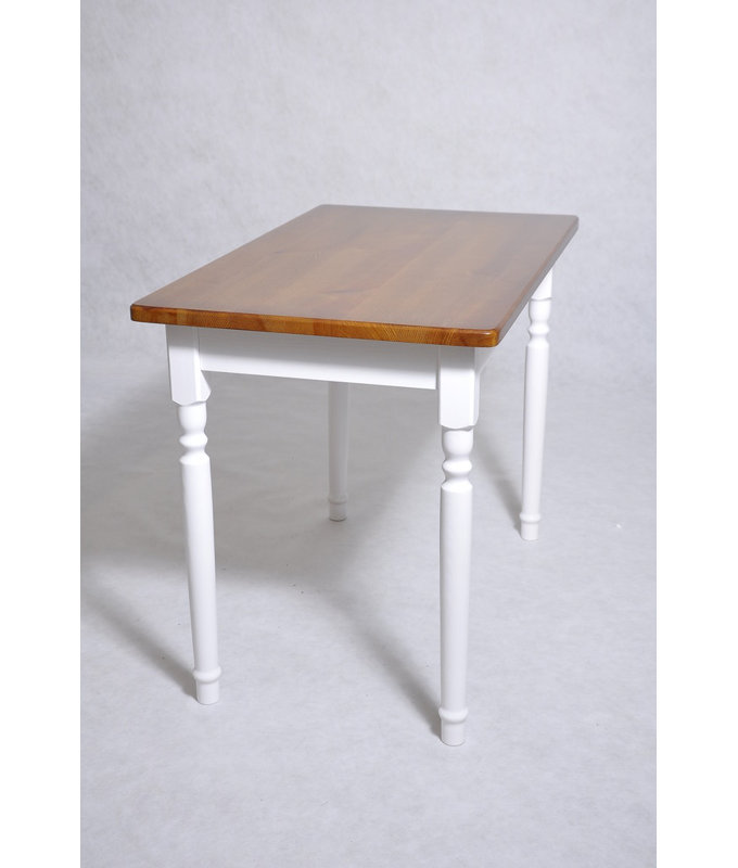 Haruhi Pine Unfinished Solid Wood Dining Table, Dark Brown