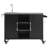 55.5" Outdoor Kitchen Island with Sink, Metal Grill Cart Table with 304 Stainless Steel Sink, Outdoor Bar Cart Sink Station with 4 Lockable Wheels for Pizza Prep & BBQ, L 55.5" x W 20" H 36.7"