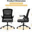 Computer Desk Office Chair with Flip-up Armrests-1710649918