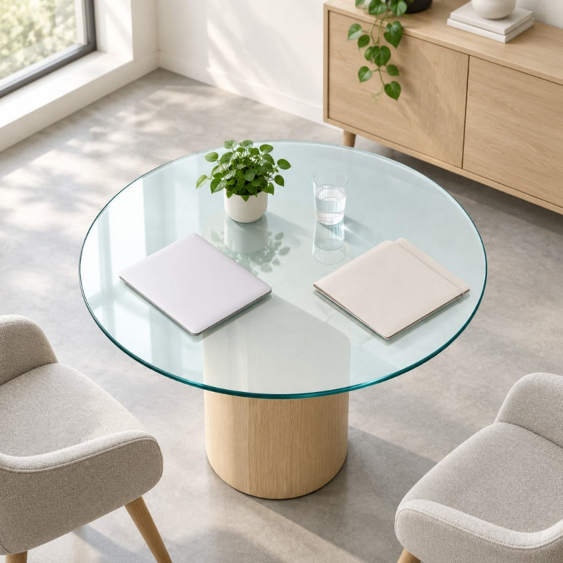 Plateau de table en verre trempé