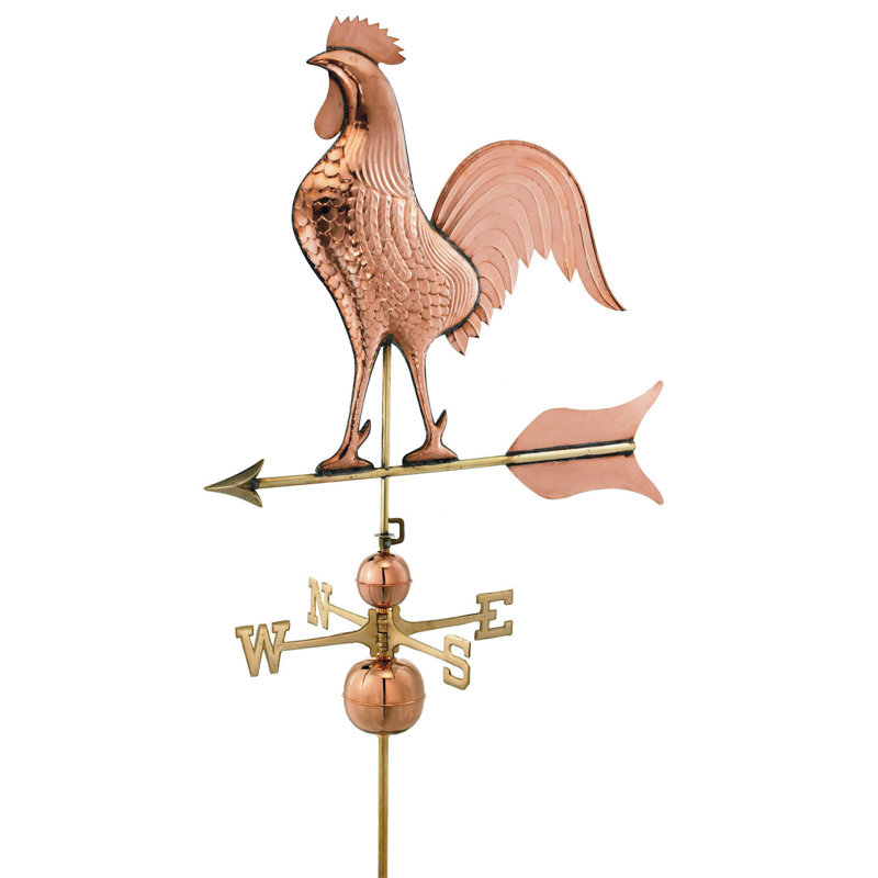 61'' H Metal Animals Weathervane, Polished Copper
