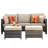 Premium All-Weather Wicker 5 - Person Patio Conversation Set with Cushions-1383815479