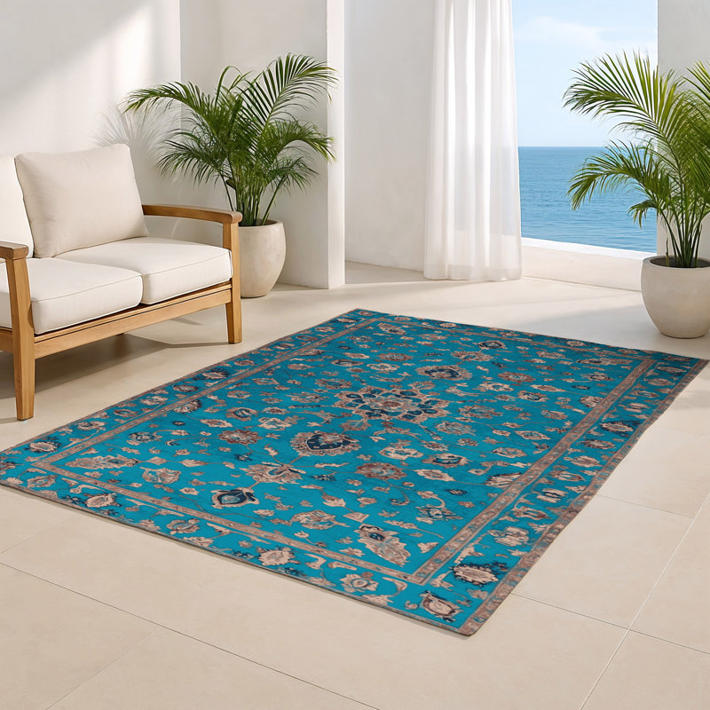 Tapis vert d'intérieur et d'extérieur Tabriz, Rectangle 5 pi x 7 pi