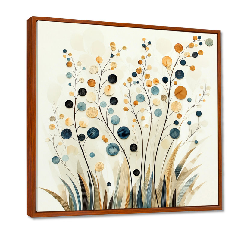 «Whispers Of Spring In Minimalist Prairies III - Abstract Botanicals», reproduction sur toile, H 16 po x l 16 po, Brun