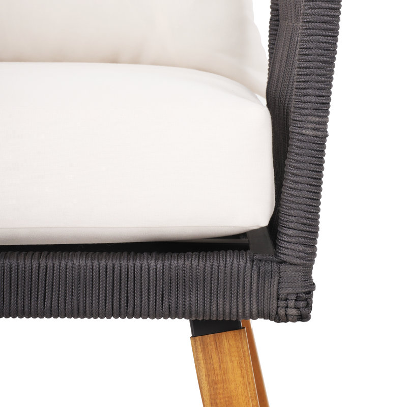 Élégance robuste: ensembles de conversation de patio pour 4 personnes avec coussins Serene, assemblage facile, Crème opale