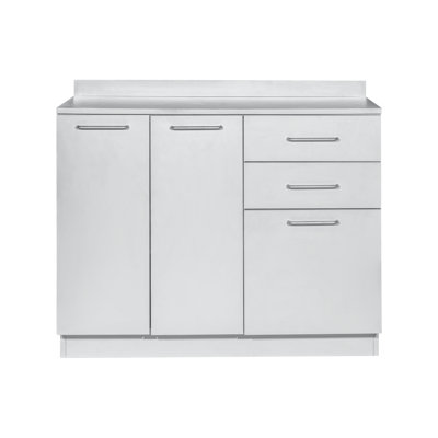Armoire de rangement pour salle d'examens H 36,75 po x l 42 po, 2 portes avec 2 tablettes réglables, 2 portes et 3 tiroirs