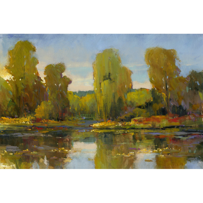 Monets Water Lily Pond I 1 Piece Wall Art on Canvas, 61cm H x 91cm W x 3.8cm D