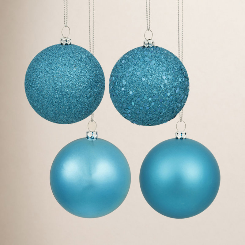 Décoration de boule décorative des Fêtes, 3"H x 3" W x 3" D, Turquoise