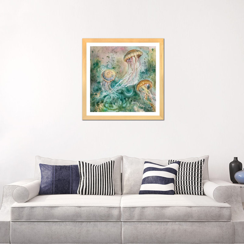 «Jellyfish» par Stephanie Law - impression d'art graphique, Aucun mat, H 37 po x l 37 po x P 1,5 po, Toile tendue