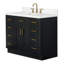 Meuble-lavabo simple en bois massif 42 po avec plateau en quartz Carrara de 1,5 po Thornaby-95016750-74581375