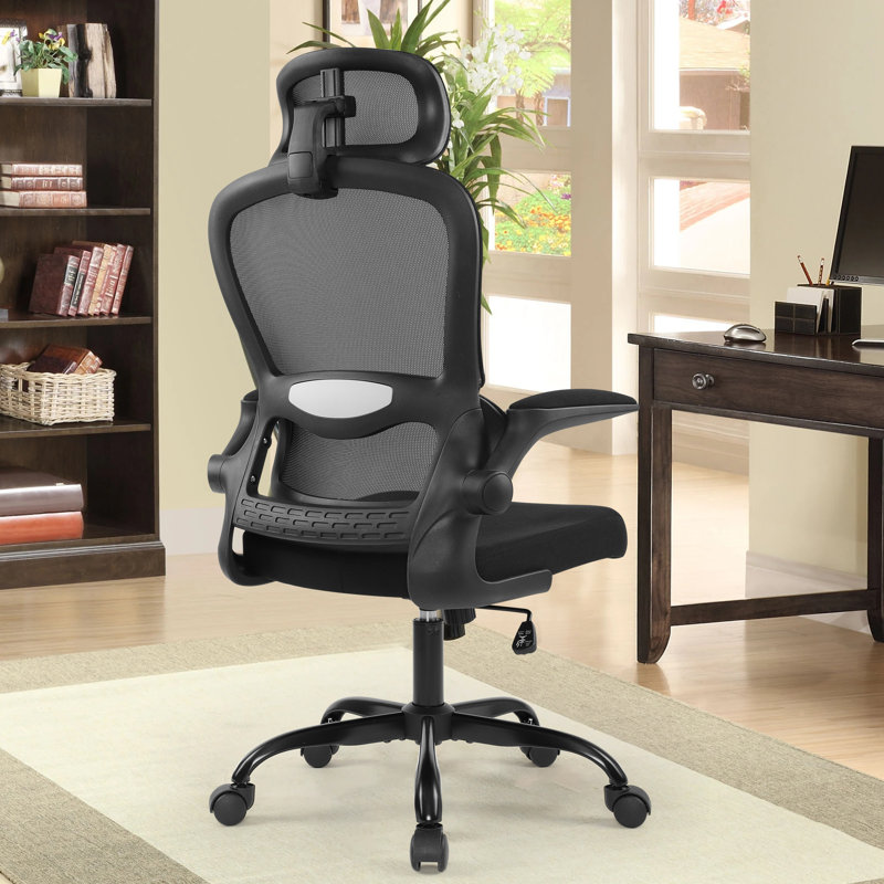 Manjesh Mesh Executive Chair with Headrest, Black