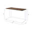 Bureau élégant en noyer et blanc avec orifice pour un élégant connecteur d'écriture de bureau à l'intérieur-1374112599