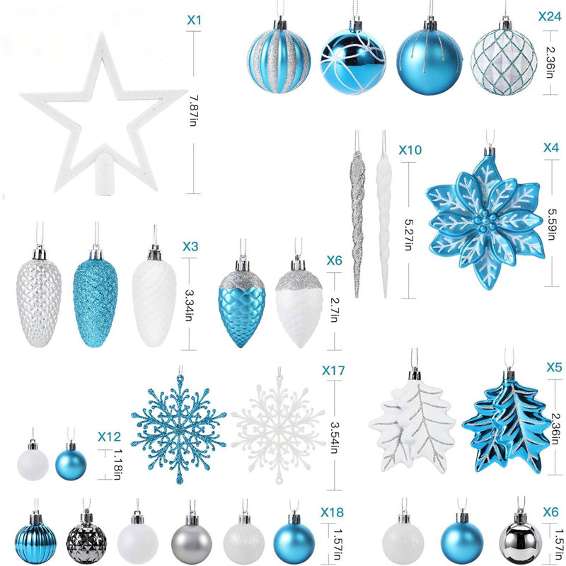Decorative Accent, Blue/White Silver