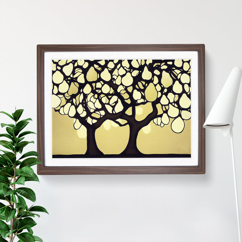 Peaceful Trees - Wall Art, 25cm H x 34cm W x 2cm D, Walnut Framed