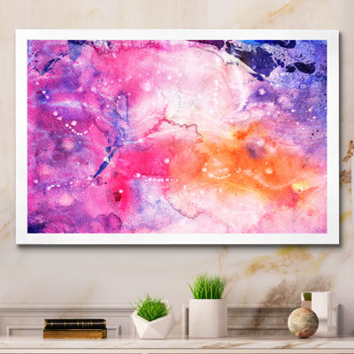 Ondulations d'art en marbre rose et mauve - reproduction sur toile flottante