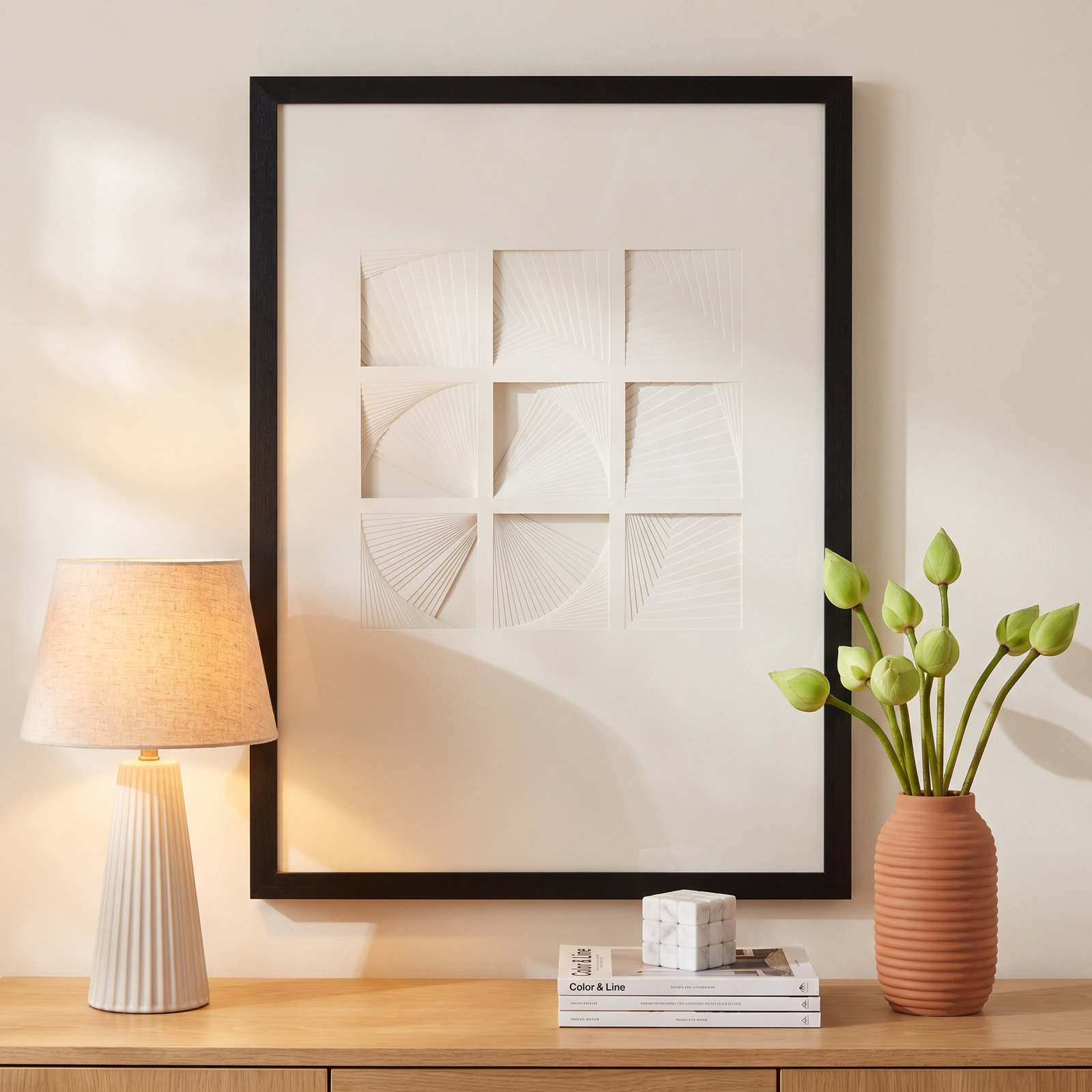 Dimensional Paper Squares Print