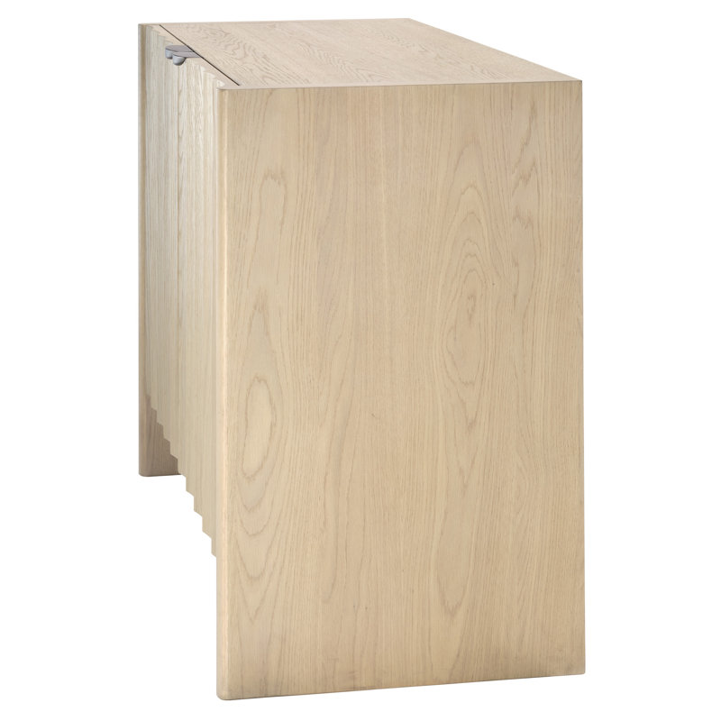 Finley Solid Wood Accent Cabinet, Natural Pale Oak