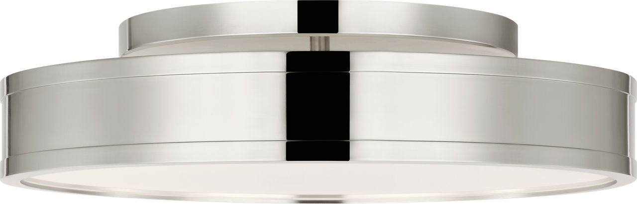 Radcliff Single Light Semi Flush Mount, Polished Nickel, 4" H x 16" W x 16" D