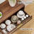 Sideboard Buffet Cabinet With Rattan Doors, Kitchen Storage Cabinet With Drawers And Adjustable Shelves For Dining Living Room, Walnut